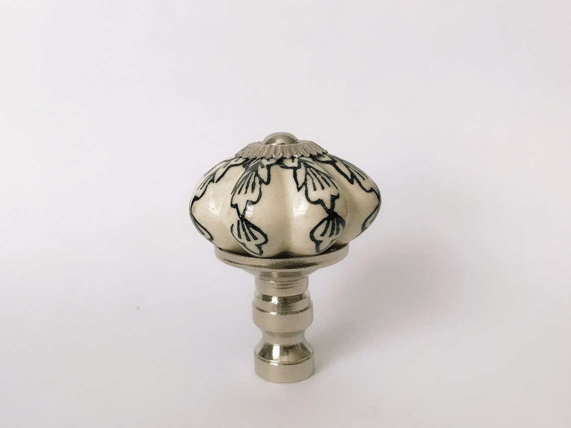 Set of 2 Porcelain Lamp Shade Finial Shade Topper Etsy