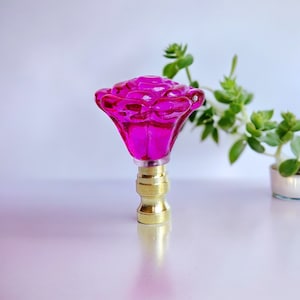 Set of 2 Dazzling Glass Lamp Shade Finial - Shade Topper - 2.25&quot; Tall - Fit Standard Harp Threads