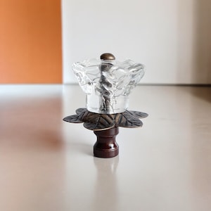 Set of 2 Dazzling Glass Lamp Shade Finial - Shade Topper - 2.25&quot; Tall - Fit Standard Harp Threads