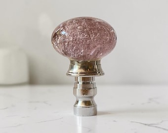 Glass Lamp Shade Finials, Harp Toppers, Set of 2