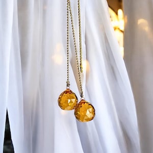 Set of2  Glass Crystal Ball Ceiling Lighting Fan Pull - Bead Chain Fan Pull - 40 mm