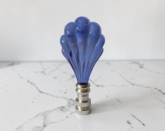 Blue Acrylic Shell Lamp Shade Finials,  2” Tall, Set of 2