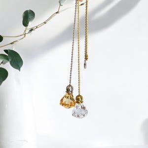 Licht amberkleurig - set van 2 acryl kristaldiamant plafondverlichting trekventilator - kraalketting verlichting trekventilator