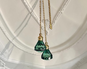 Grüne Acryl-Kristall-Diamant-Ventilatorgriffe – 2er-Set