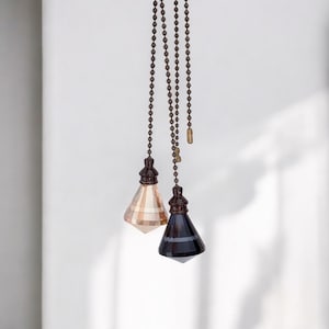 Set van 2 glazen kristaldiamant plafondverlichting ventilator trekkracht - kraalketting verlichting ventilator trekkracht