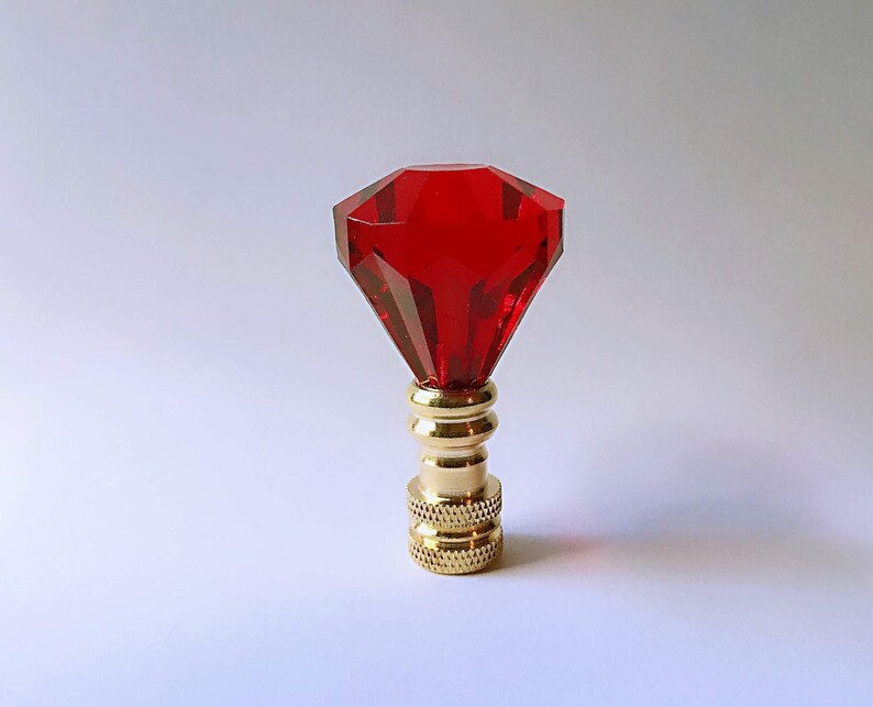 Set of 2 Acrylic Diamond Lamp Shade Finials Harp Toppers Etsy