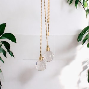 Set of Two 8 Kinds Colors Acrylic Crystal Ball Ceiling Lighting Fan Pull - Bead Chain Pull