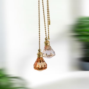 Licht amberkleurig - set van 2 acryl kristaldiamant plafondverlichting trekventilator - kraalketting verlichting trekventilator