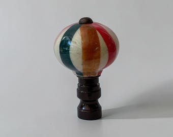 Multi Color Porcelain Lamp Finials,  Harp Toppers, Set of 2