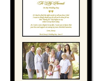 Personalized Wedding Gift for Parents of Bride or Groom - Poem Frame - Add photo (27-026)