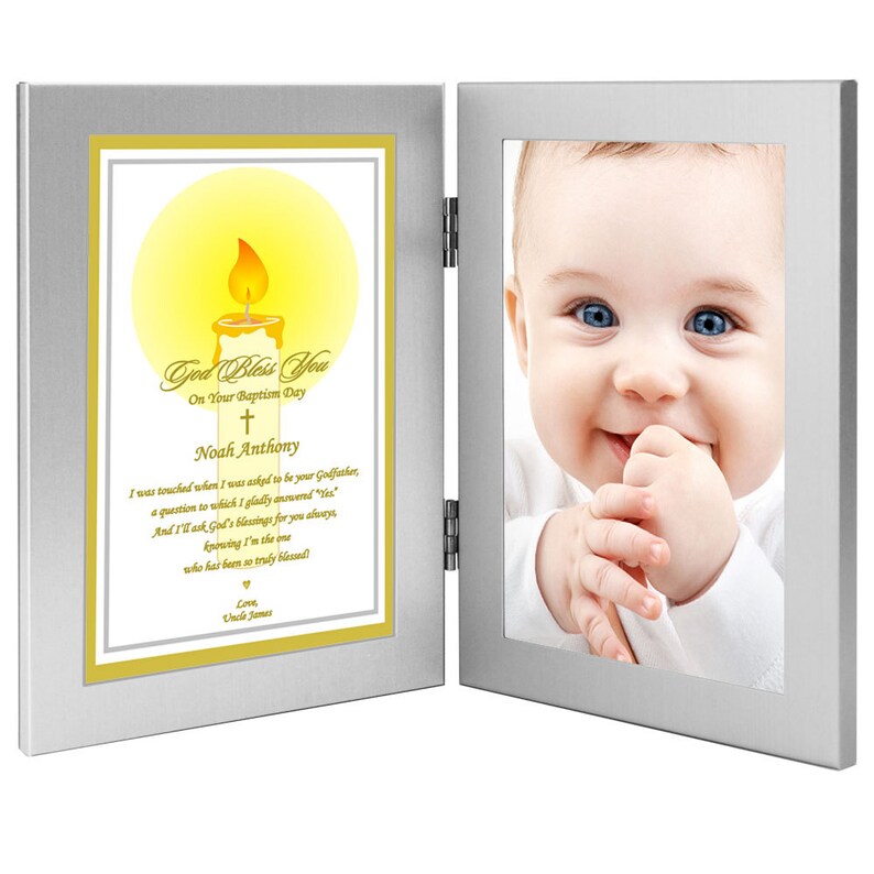 Personnalisé en bois bébé nouveau-né baptême cadre photo cadeau rapide envoi