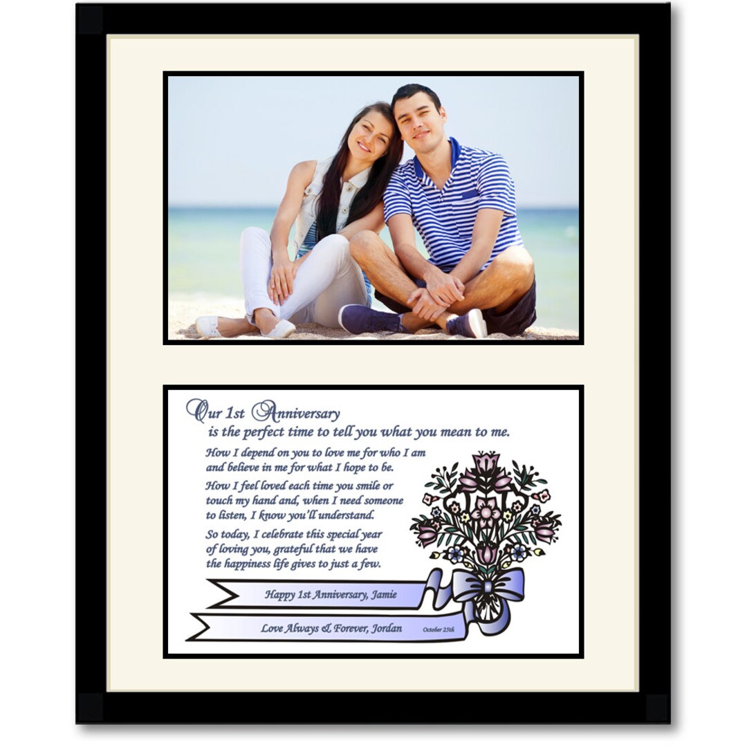 1st Anniversary Gift Frame for Husband or Wife Traditional Etsy