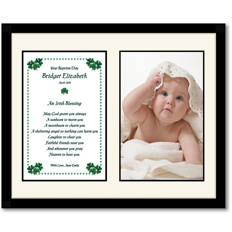 Baptism Gift Irish Blessing Poem in Frame With Mat Add Etsy