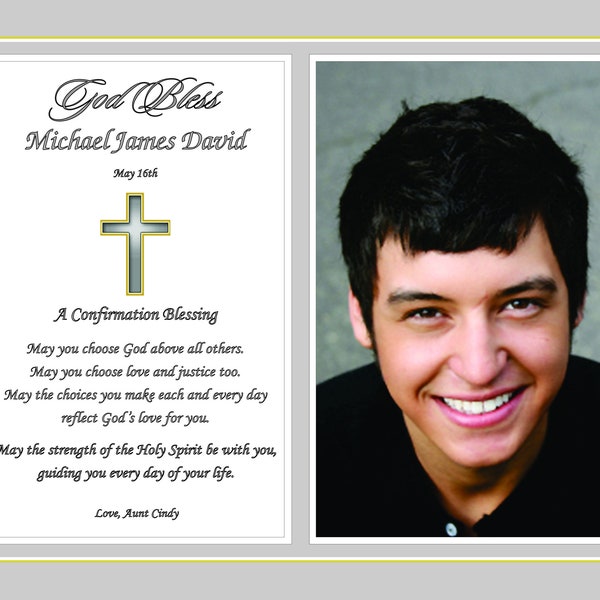 Confirmation Gift for Him or Her - Custom 8x10 Print Personalized with Names and Photo