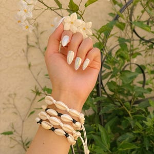Tidebound Bracelet | Cowrie Shell Beaded Bracelet, Coastal Beach Jewelry, Summer Stack Bracelet, Waterproof Gift for Her