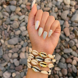 Coastal Luxe Bracelet | Gold Silver Cowrie Shell Bracelet, Adjustable Beach Boho Bracelet, Coastal Summer Jewelry, Surfer Girl Gift