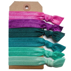 MERMAID | Elastic Hair Ties, Ponytail Holders, Stretchy Ribbon Hair Ties, Elastic Hair Accessories, Yoga Hair Ties, Boho