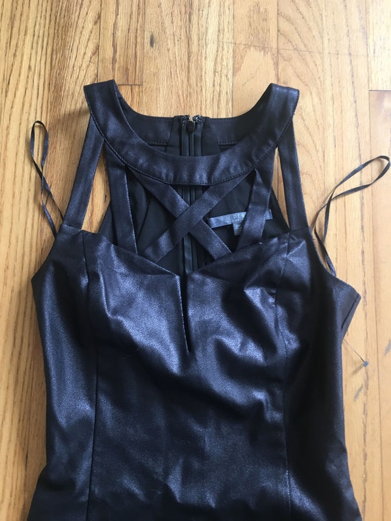 guess black leather dress