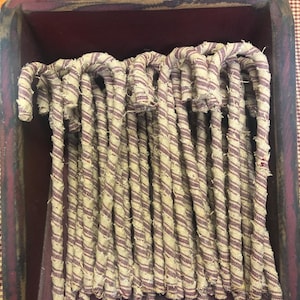 Candy Cane Homespun Christmas Tree Ornament Bag of 12  Bowl Filler Package Tie On Tier Tray Display Rustic Country Primitive Farmhouse