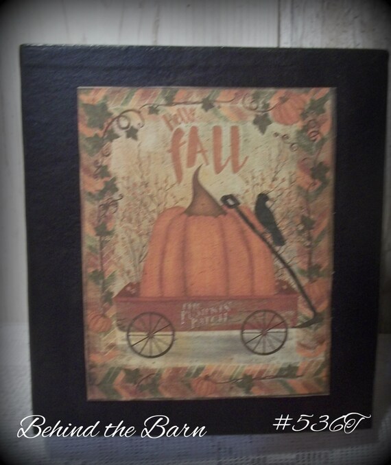 Country Primitive Farmhouse Autumn Fall Harvest Bath Tissue Box Cover Rustic TAN