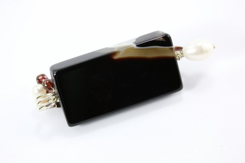 Pearl Pendant Sterling Silver Silver Pendant Agate Pendant Fold Formed Copper Pendant Garnet Copper Pendant Wire Wrapped Pendant