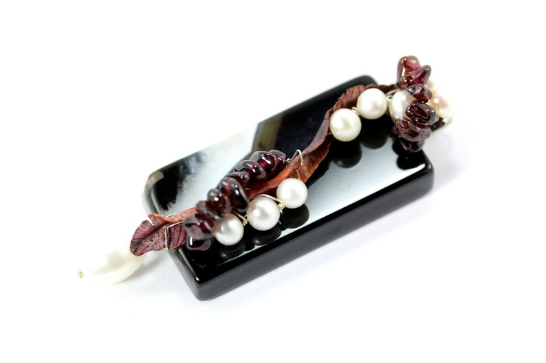 Pearl Pendant Sterling Silver Silver Pendant Agate Pendant Fold Formed Copper Pendant Garnet Copper Pendant Wire Wrapped Pendant