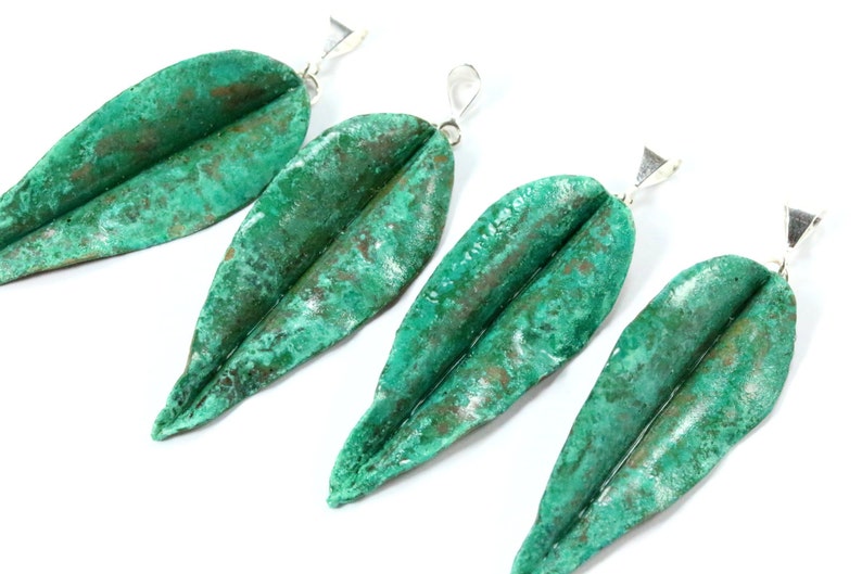 Silver Pendant Gum Leaf Leaf Pendant Copper Jewelry Gum Leaf Pendant Sterling Silver Fold Formed Copper Pendant Hammered Copper