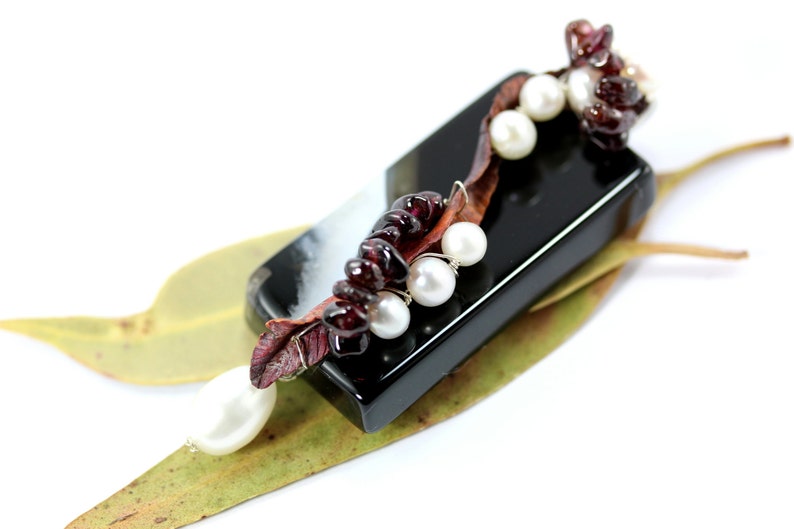 Pearl Pendant Sterling Silver Silver Pendant Agate Pendant Fold Formed Copper Pendant Garnet Copper Pendant Wire Wrapped Pendant
