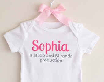 Personalized Parent Production Baby Bodysuit / Baby Bodysuit / Cute Creeper LONG SLEEVE AVAILABLE