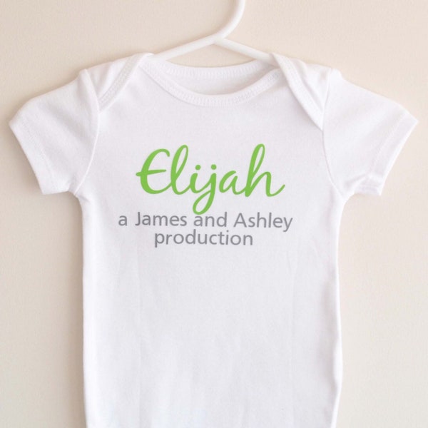 Personalized Parent Production Baby Bodysuit / Baby Bodysuit / Cute Creeper LONG SLEEVE AVAILABLE