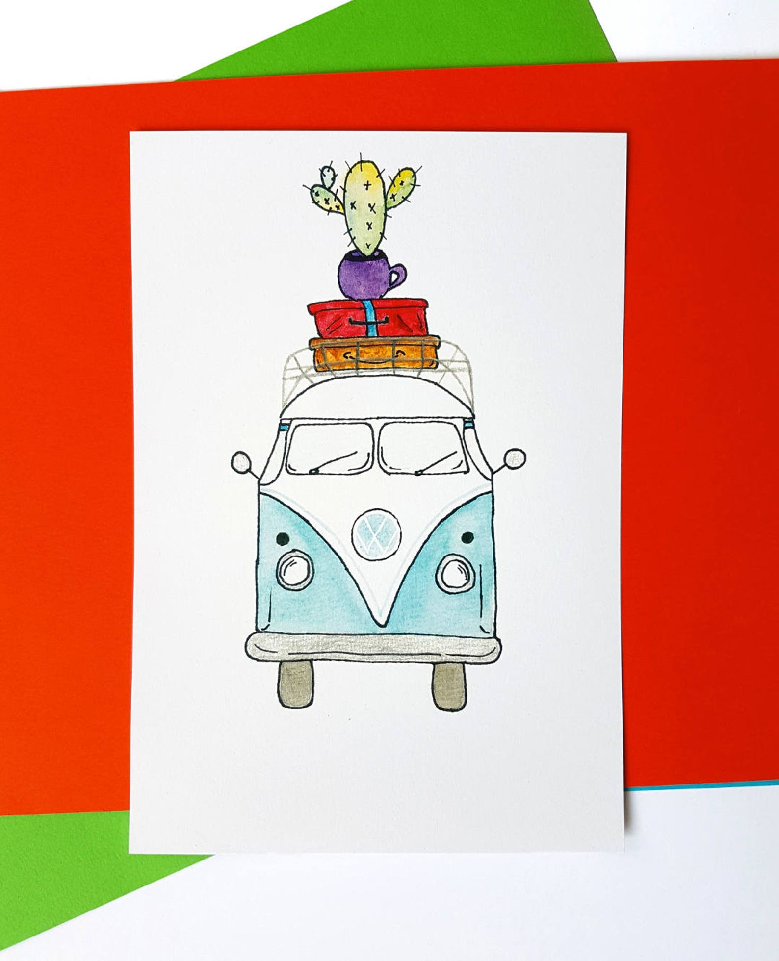 Volkswagen VW Van Volkswagen Art Art Print Digital Etsy