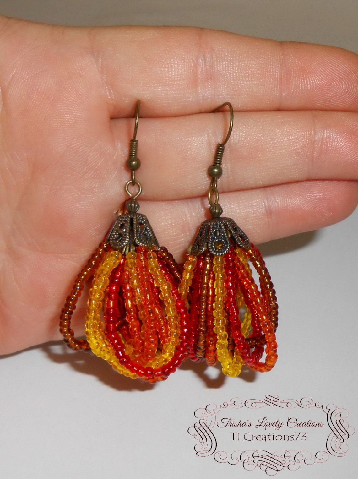 Fall Earrings Autumn Earrings Antique Brass Earrings Etsy