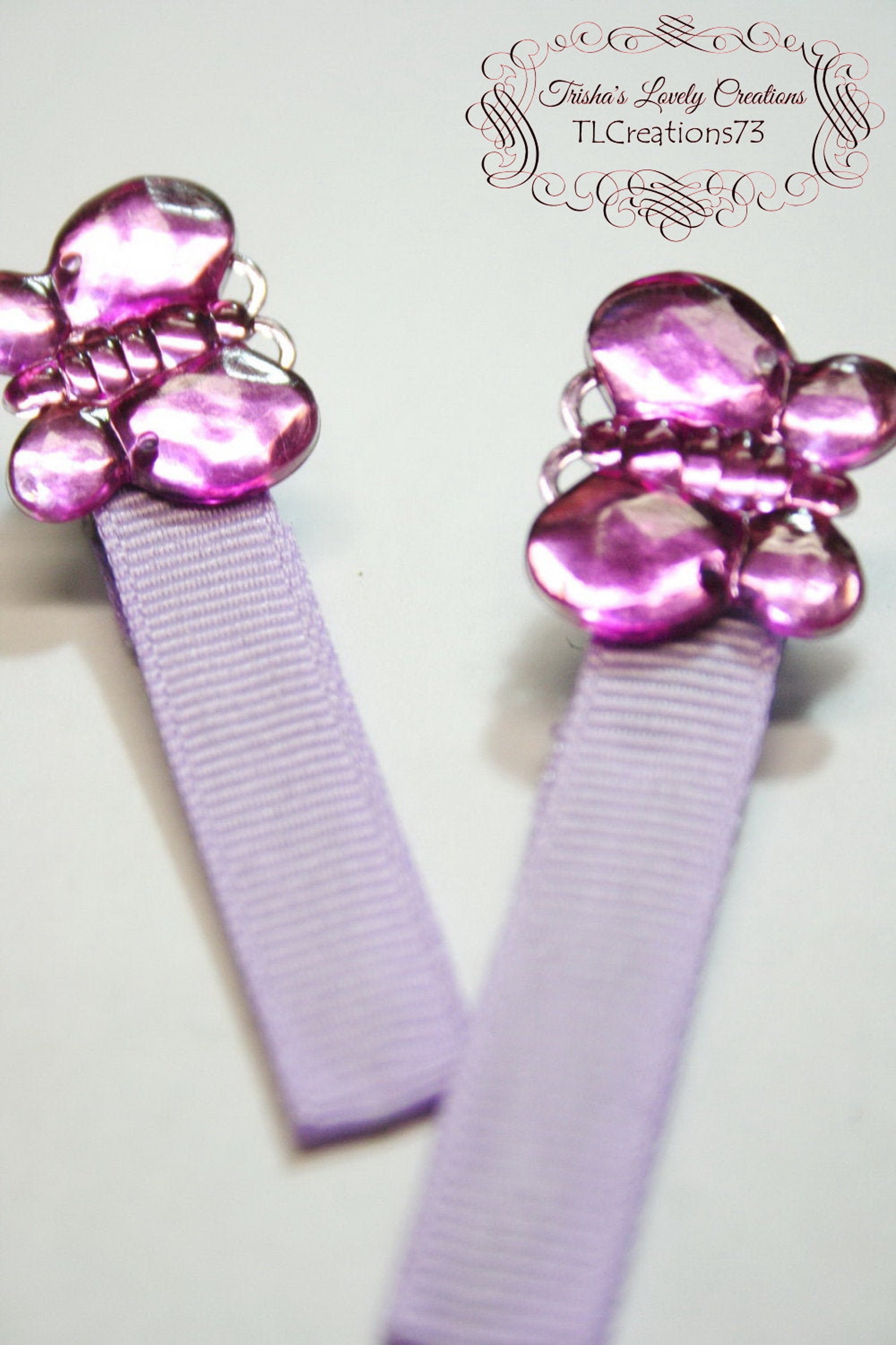 Purple Hair Clips Butterfly Hair Accessories 2 Inch Hair Etsy