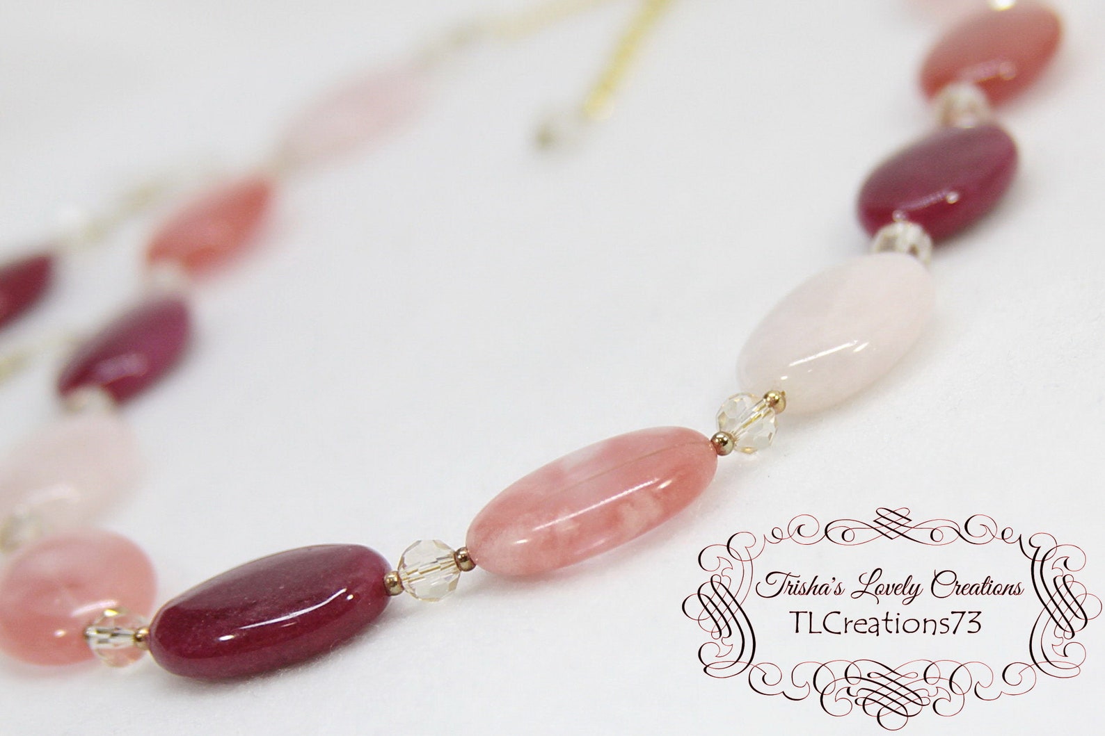 Rose Quartz Jewelry Set Gemstone Necklace Pink Jewelry Etsy