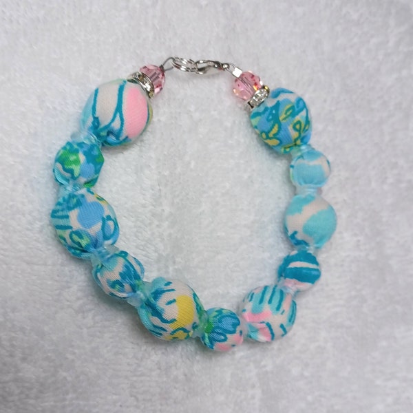 LIMITED SERIES!!!  Myrtle Beach Fabric Bracelet with Swarovski Crystal Accents