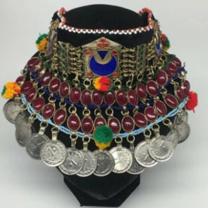 Carnelian Vintage Kuchi Tribal BellyDance Silver Necklace