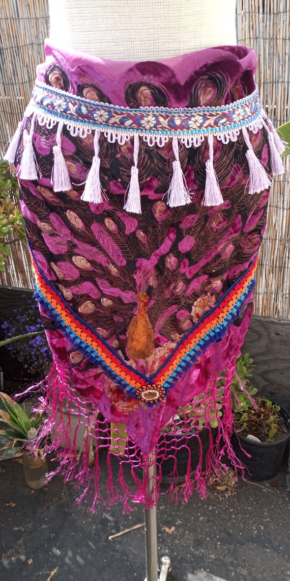 Fushia Pink Peacock Fancy Mermaid Bohemian Tribal 