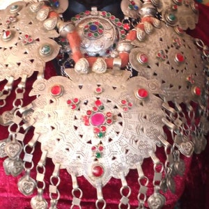 Authentic Turkomen Tribal Bellydance Vintage Boho Choker Medallion Necklace