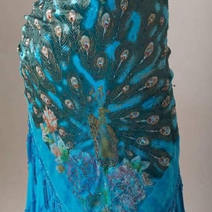 Turquoise Blue Peacock Beaded Bohemian Tribal Hip Scarf Belt