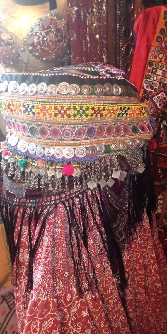 Fabulous Forest Green ATS Tribal Bellydance Vintage Kuchi 