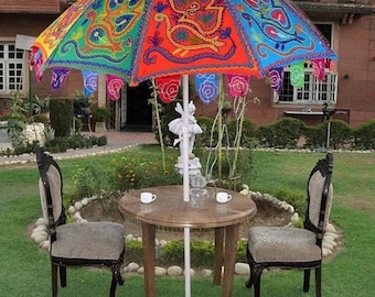 XXL Colorful Vintage Peacock Indian Banjara Tribal Festival ATS Umbrella