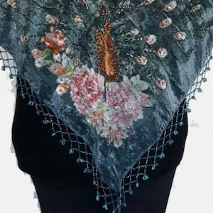 Teal Powder Turquoise Blue Peacock Beaded Bohemian Tribal Hip Scarf Belt
