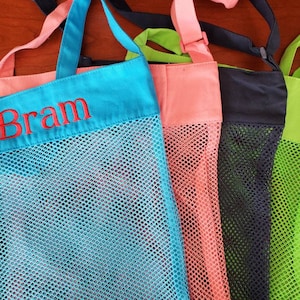 Monogrammed Mesh Beach Bag