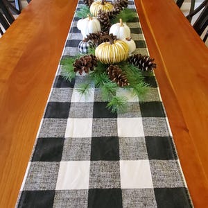 Buffalo Check Table Runner | Black & White Farmhouse Decor  | Table Runner | Farmhouse Table Runner | Home Decor | Gift for home
