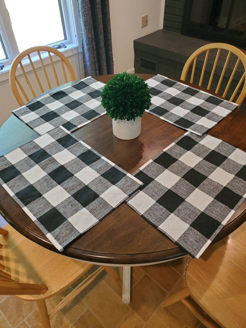 Buffalo Check Farmhouse Style Placemats Set Buffalo Check Etsy