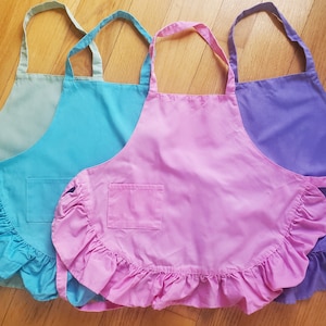 Imperfect Monogrammed Toddler Aprons in Variety of Colors; Ruffled Apron; Kids Apron; Purple Apron; Teal Apron; Green Apron; custom