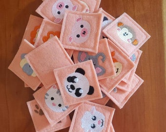 Handmade Felt Animals Matching Game: Travel Size Memory Game