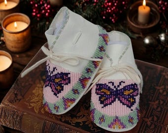 Handmade Beaded Baby Moccasins: Heirloom Baby Gift