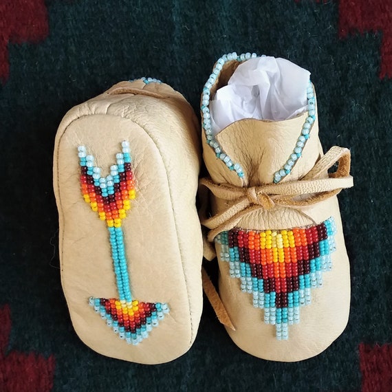 native american beaded baby moccasins