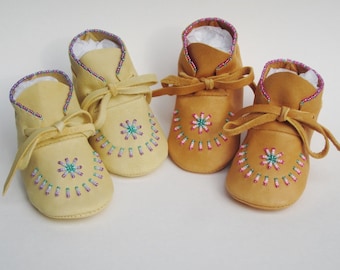 Personalize Your Custom Made Baby Moccasins in Bead Colors of Your Choice